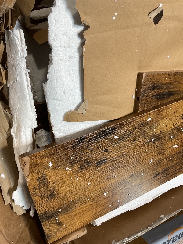 Photo 1 of **COLOR IS BROWN. MINOR DAMAGE TO CORNERS FROM TRANSPORT **VASAGLE Hall Tree with Bench and Shoe Storage, Coat Rack with Shoe Bench, Entryway Furniture, 16 Open Compartments, 6 Tri-Hooks, Farmhouse Style, Space Saving, Rustic White UHSR427W02