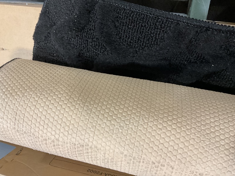 Photo 1 of **DIRT. MINOR USE WEAR**Garland Rug Sparta Non Slip Polypropylene 5 Ft. X 7 Ft. Black Area Rug- Ideal for Living Rooms & Hallways, Stylish & Durable for High-Traffic Areas