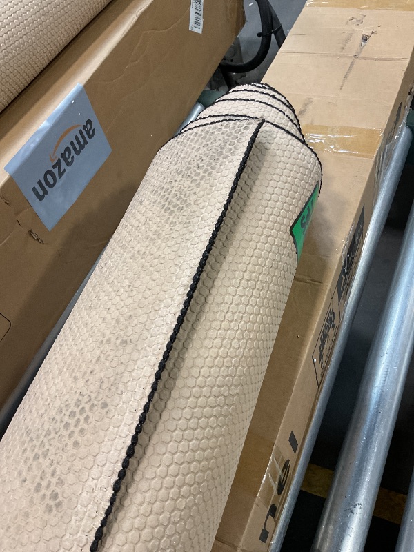 Photo 1 of **DIRT. MINOR USE WEAR**Garland Rug Sparta Non Slip Polypropylene 5 Ft. X 7 Ft. Black Area Rug- Ideal for Living Rooms & Hallways, Stylish & Durable for High-Traffic Areas