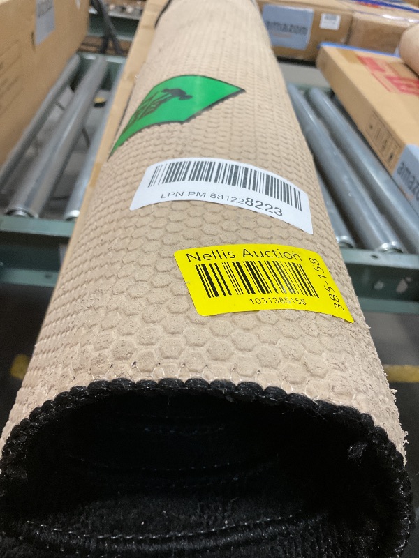 Photo 1 of **DIRT. MINOR USE WEAR**Garland Rug Sparta Non Slip Polypropylene 5 Ft. X 7 Ft. Black Area Rug- Ideal for Living Rooms & Hallways, Stylish & Durable for High-Traffic Areas