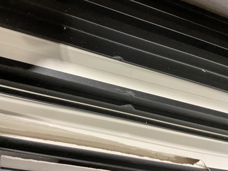 Photo 1 of **PLASTIC MATERIAL/MAJOR CRACK ON ONE PIECE 11 INCHES. Dents**Art3d 8-Pack 96 x 6in. WPC Acoustic Slat Wall Panel for Modern Interior Decor, TV Background, Living Room, Matte Black