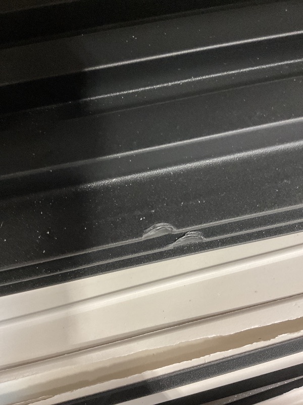 Photo 1 of **PLASTIC MATERIAL/MAJOR CRACK ON ONE PIECE 11 INCHES. Dents**Art3d 8-Pack 96 x 6in. WPC Acoustic Slat Wall Panel for Modern Interior Decor, TV Background, Living Room, Matte Black