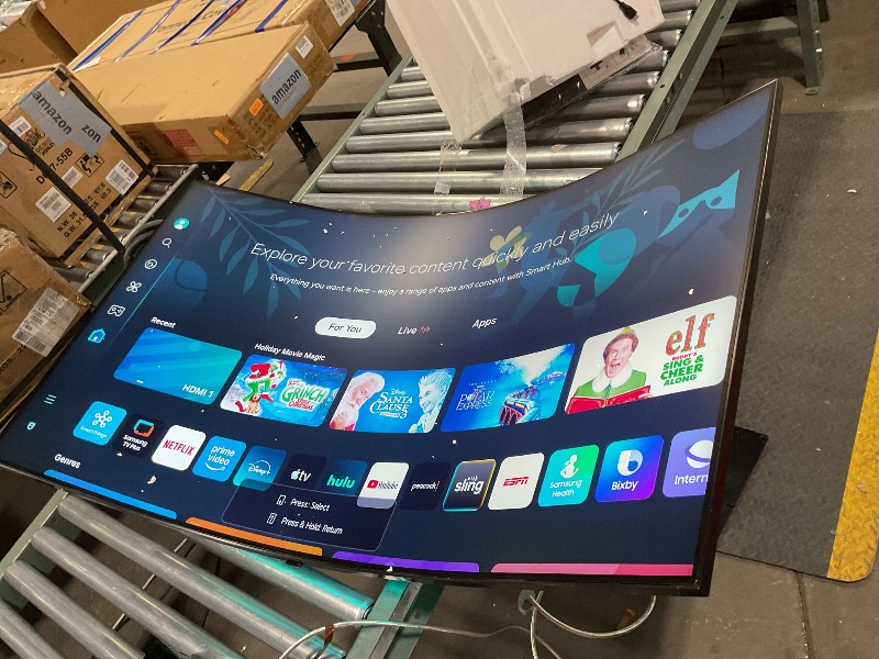 Photo 1 of **SCRATCHES ON POWER BOX AND COVER**Samsung 55" Odyssey Ark 2nd Gen 4K UHD 1000R Curved Gaming Monitor, 165Hz, 1ms, 4 Input Multi View, Quantum Mini-LED, AMD FreeSync Premium Pro, HDR 10+, Height Adjustable Screen, LS55CG970NNXGO