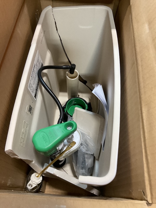 Photo 1 of **MAJOR DAMAGE TO TANK. SELLING FOR PARTS**TOTO Drake 1.6 GPF Toilet Tank with WASHLET+ Auto Flush Compatibility, Cotton White - ST776SA#01