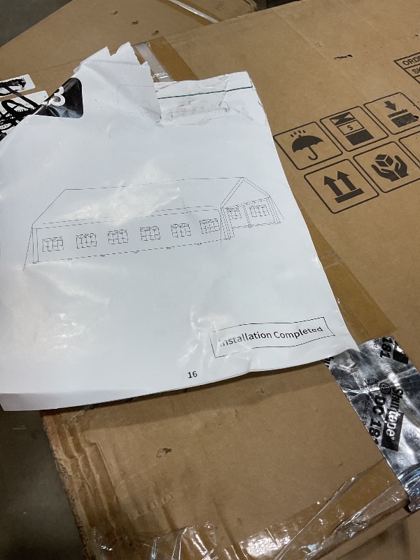 Photo 1 of **SELLING FOR PARTS AS PARTIAL SET. BOXES A AND C ONLY**20'X40' Party Tent with Removable Sidewall Windows, Outdoor Heavy Duty Wedding Gazebo, Event Shelter Wedding Canopy Tent for Parties Carport BBQ, White & Straight Edge