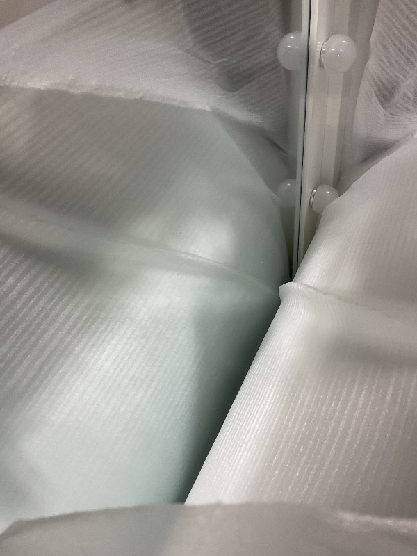 Photo 1 of **2 BOXES**Coaster Home Furnishings - Barzini - Wood - 7-Drawer Vanity Table with Mirror, 10 LED Lights, Chrome Handles and Diamond-Like Accents - Bedroom - White - 205897