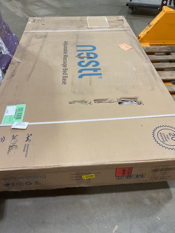 Photo 1 of **DIRT FROM TRANSPORT **Nestl Adjustable Bed Frame, Zero clearance Adjustable Massage Bed Frame with Wireless Remote, Adjustable Bed Base Head & Foot Massage, Fast & Easy Assembly, USB Ports, LED Light, King Size Bed Frame