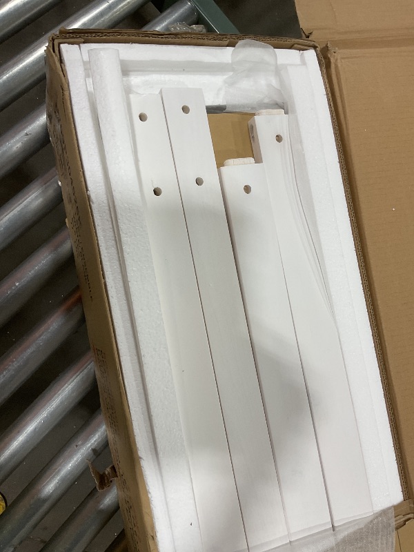 Photo 1 of ****MISSING ASSEMBLY PIECES POSSIBLY BOX 1 OF 2*** Merax Queen Over Queen Bunk Bed with Ladder & Guardrails - Solid Wood Double Bunk Bed for Adults/Teens, Convertible to 2 Separate Platform Beds, No Box Spring Needed, White