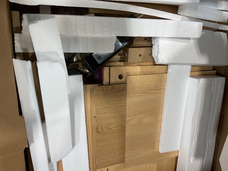 Photo 1 of **SELLING FOR PARTS. MISSING PARTS**Decofy Fluted 6 Drawers Dresser for Bedroom,55'' Wide Wood Dressers with Gold Handles, Modern Dressers with Wave Texture, Large Storage Chest of Drawers, Bedroom Dresser Organizer (Natural Oak)