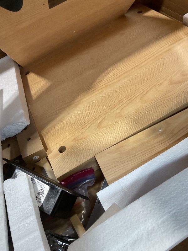 Photo 1 of **SELLING FOR PARTS. MISSING PARTS**Decofy Fluted 6 Drawers Dresser for Bedroom,55'' Wide Wood Dressers with Gold Handles, Modern Dressers with Wave Texture, Large Storage Chest of Drawers, Bedroom Dresser Organizer (Natural Oak)