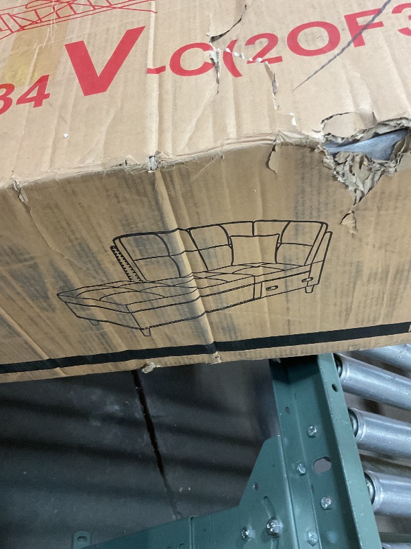 Photo 1 of **SELLING FOR PARTS AS PARTIAL SET. BOX 2 OF 3**Lyngins Sectional Couches for Living Room L Shaped Couch 3-Piece Sectional Sofa Set 98" Storage Ottoman and 2 Toss Pillows for Living Room and Small Apartment, Classic Dark Gray