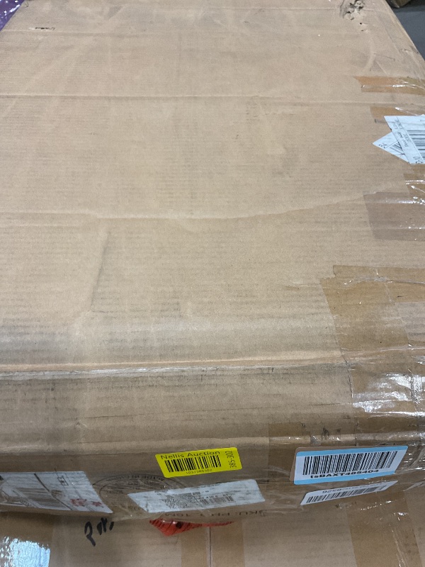 Photo 1 of **SELLING FOR PARTS. MAJOR DAMAGE**GarveeHome 82" Double Dog Crate Furniture, Large Dog Kennel Indoor for 2 Dogs, Heavy Duty Wooden Dog Crate TV Stand with 4 Drawers and Shelves, White/Brown