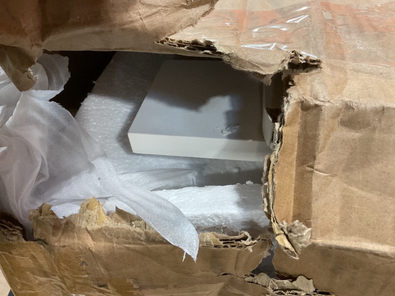 Photo 1 of **SELLING FOR PARTS. MAJOR DAMAGE**GarveeHome 82" Double Dog Crate Furniture, Large Dog Kennel Indoor for 2 Dogs, Heavy Duty Wooden Dog Crate TV Stand with 4 Drawers and Shelves, White/Brown