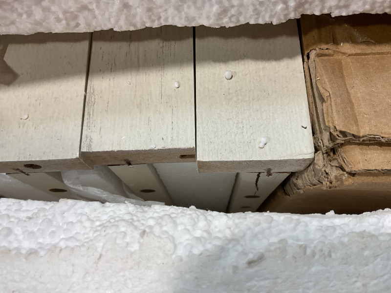 Photo 1 of **ONE CORNER CRACKING**VASAGLE LIRY Collection - Pantry Cabinet, 70.3-Inch Tall Farmhouse Kitchen Storage Cabinet with Barn Doors, Drawer, Tray, Adjustable Shelves, for Kitchen, Dining Room, Rustic White UBBK364W01