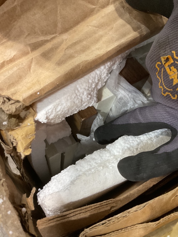 Photo 1 of **ONE CORNER CRACKING**VASAGLE LIRY Collection - Pantry Cabinet, 70.3-Inch Tall Farmhouse Kitchen Storage Cabinet with Barn Doors, Drawer, Tray, Adjustable Shelves, for Kitchen, Dining Room, Rustic White UBBK364W01