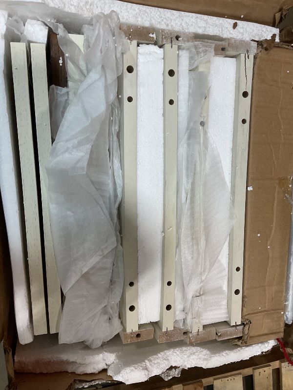 Photo 1 of **ONE CORNER CRACKING**VASAGLE LIRY Collection - Pantry Cabinet, 70.3-Inch Tall Farmhouse Kitchen Storage Cabinet with Barn Doors, Drawer, Tray, Adjustable Shelves, for Kitchen, Dining Room, Rustic White UBBK364W01