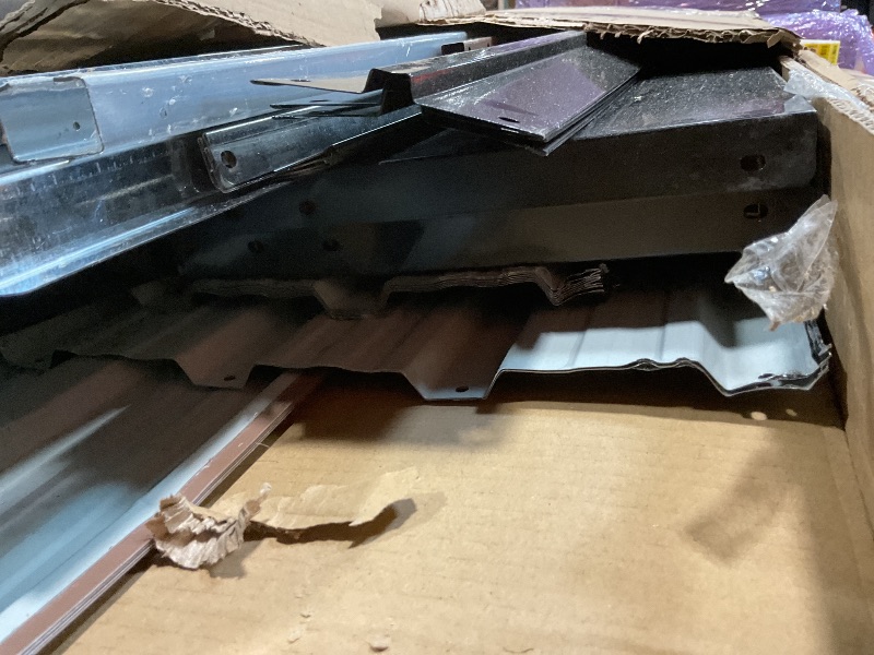 Photo 1 of **SCRAPES FROM TRANSPORT **8X8FT Metal Outdoor Storage Shed - Galvanized Steel Waterproof Garden Shed with Lockable Doors & Vents, All-Weather Utility Tool Shed for Lawn Mower, Bike