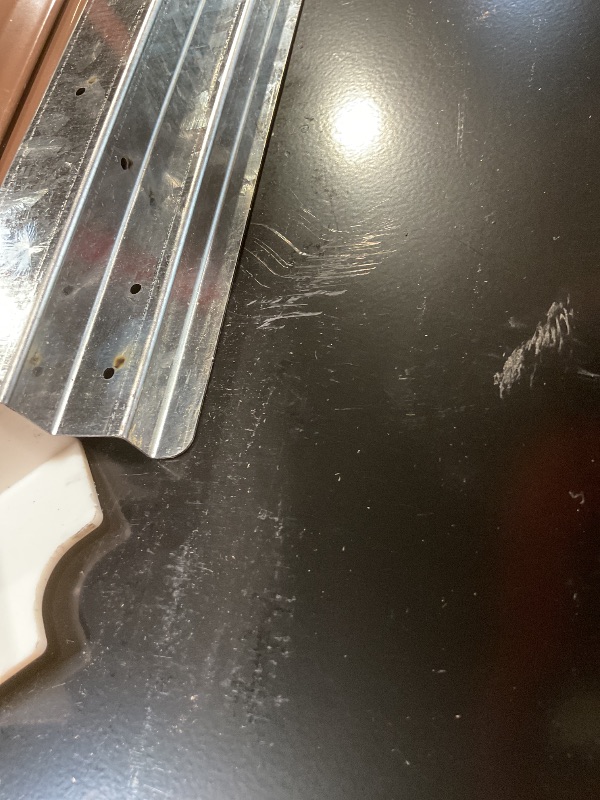 Photo 1 of **SCRAPES FROM TRANSPORT **8X8FT Metal Outdoor Storage Shed - Galvanized Steel Waterproof Garden Shed with Lockable Doors & Vents, All-Weather Utility Tool Shed for Lawn Mower, Bike