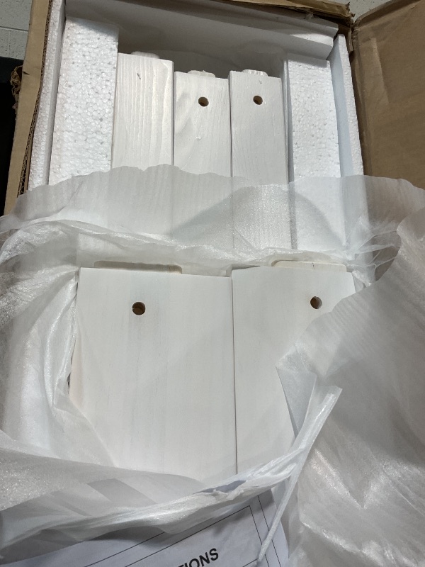 Photo 1 of **SELLING FOR PARTS AS PARTIAL SET. ONE BOX OF TWO**Merax Queen Over Queen Bunk Bed with Ladder & Guardrails - Solid Wood Double Bunk Bed for Adults/Teens, Convertible to 2 Separate Platform Beds, No Box Spring Needed, White