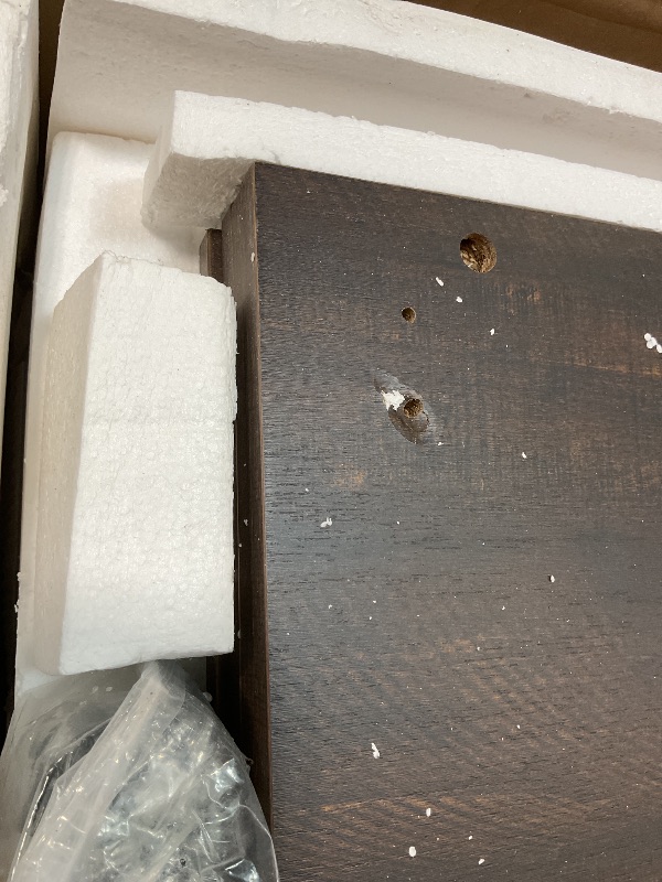 Photo 1 of **DENT**GarveeHome 70.8 in Sideboard Buffet Cabinet with Storage, Mid Century Modern Accent Cabinet with 4 Doors, Wood Coffee Bar Media Console Credenza for Living Room, Kitchen, Hallway, Brown