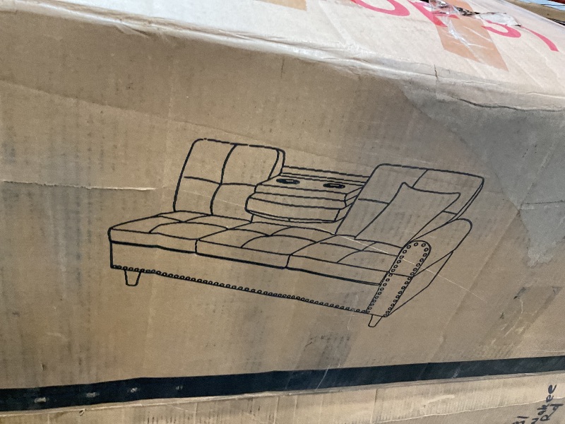 Photo 1 of **SELLING AS PARTIAL SET. LEFT SECTION ONLY**Lyngins Sectional Couches for Living Room L Shaped Couch 3-Piece Sectional Sofa Set 98" Storage Ottoman and 2 Toss Pillows for Living Room and Small Apartment, Beige
