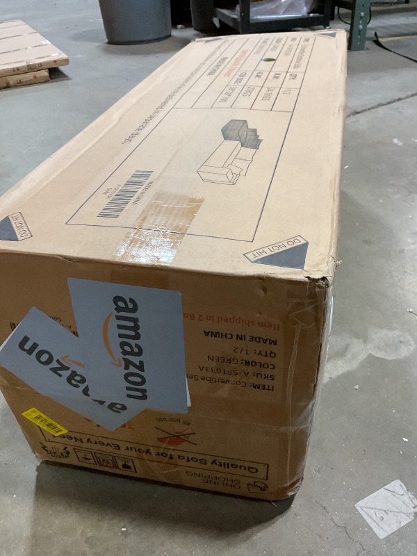 Photo 1 of **2 BOXES**convertible sectional sofa a-sf1033a green