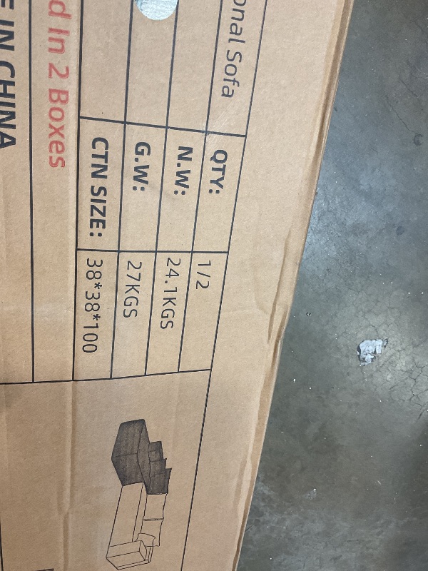 Photo 1 of **2 BOXES**convertible sectional sofa a-sf1033a green