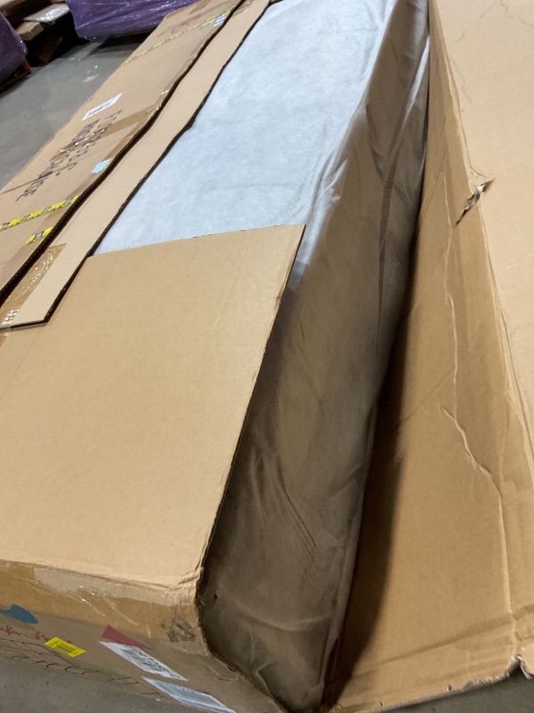 Photo 1 of **RIGHT SECTION ONLY. SELLING AS PARTIAL SET. ONE OF THREE BOXES**97" Modular Faux Leather L-Couch, Convertible Sofá, Reversible Chaise + Hidden-Storage Ottoman, 5–6 Seat Sectional with Armrests, Easy Assembly Corner Couch, Dark Grey