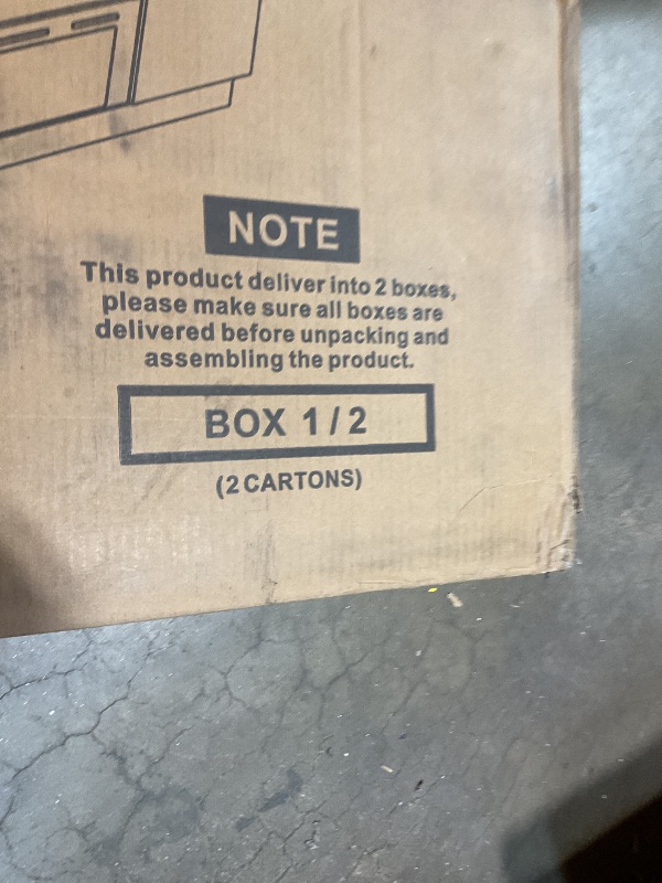 Photo 1 of **2 BOXES**OneBlis 80" Entertainment Center & TV Stand, Modern Media Console with Storage Cabinet, Fits TVs up to 90", Living Room Furniture, 36" Electric Fireplace (All White)