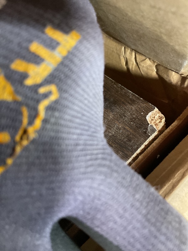 Photo 1 of **MAJOR DAMAGE TO ONE PIECE. SELLING FOR PARTS**Walker Edison Wren Classic Brown TV Media Console Entertainment Center for 80 Inch Television with Storage Cubby, 70 Inch