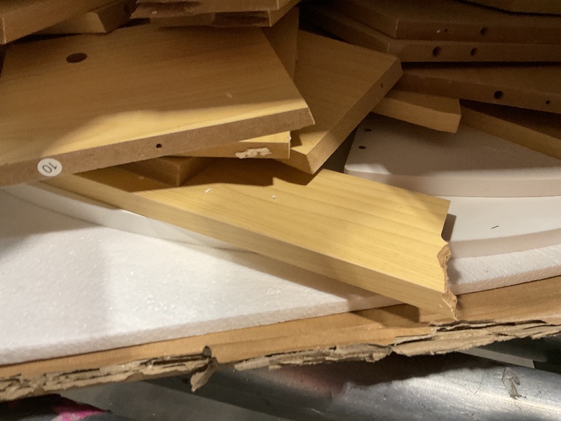 Photo 1 of **MAJOR DAMAGE. SELLING FOR PARTS **Qaba Toddler Table and Chairs Set, 5 Pieces Round Kids Activity Table with Storage for Play, Art, Craft, Drawing, Playroom, Classroom, Nursery, White