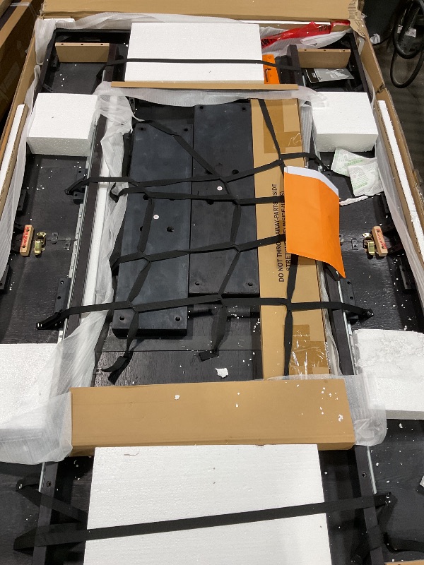 Photo 1 of * POSSIBLE PARTS ONLY*
Signature Design by Ashley Bolanburg Farmhouse Extension Dining Table with Removable Center Leaf and Trestle Base, Dark Brown & White