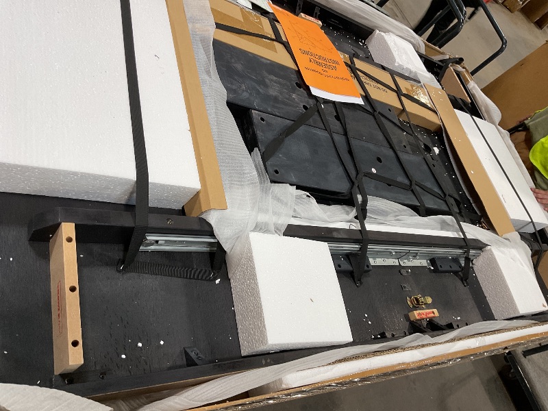 Photo 1 of * POSSIBLE PARTS ONLY*
Signature Design by Ashley Bolanburg Farmhouse Extension Dining Table with Removable Center Leaf and Trestle Base, Dark Brown & White