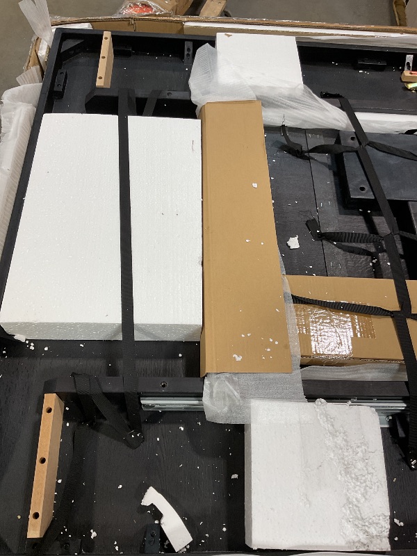 Photo 1 of * POSSIBLE PARTS ONLY*
Signature Design by Ashley Bolanburg Farmhouse Extension Dining Table with Removable Center Leaf and Trestle Base, Dark Brown & White