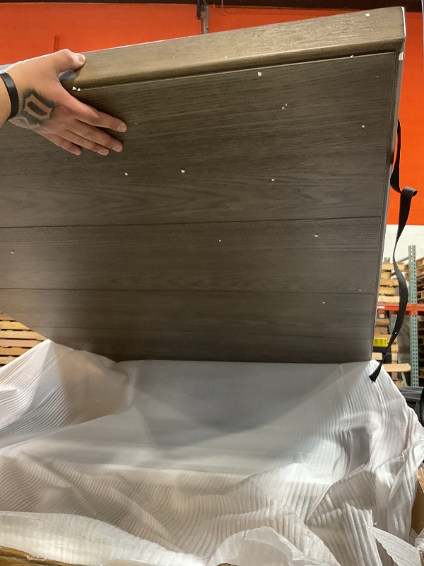 Photo 1 of * POSSIBLE PARTS ONLY*
Signature Design by Ashley Bolanburg Farmhouse Extension Dining Table with Removable Center Leaf and Trestle Base, Dark Brown & White