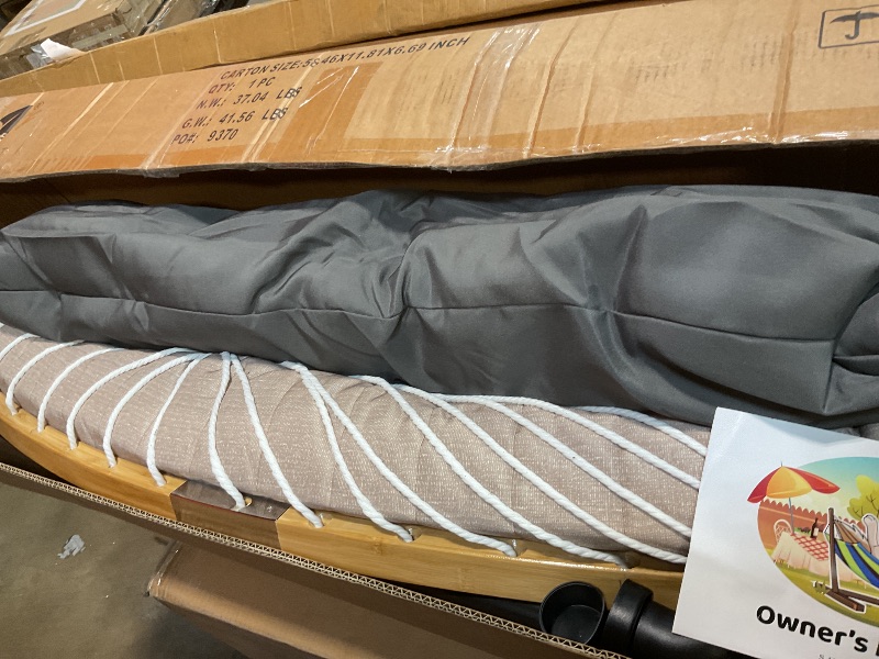 Photo 1 of **MINOR USE WEAR. DIRT**SUNCREAT Double Backyard Hammock with Solar Powered Lights for Outside, 475 lbs Capacity, Heavy Duty Self Standing Hammock with 12 ft Stand, Dark Grey