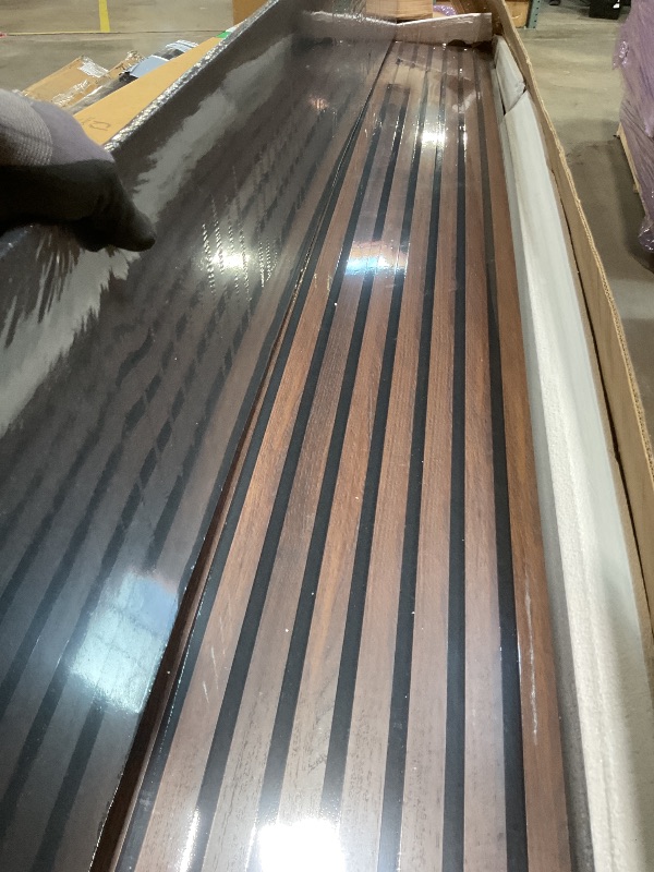 Photo 1 of **ONE PIECE CORNER DAMAGE. ONE PIECE SPORADIC DENTS**NeatiEase Wood Panels for Wall, 4-Piece 96" x 12.6" Soundproof Wood Slat Wall Panel for Interior Wall Decor Noise Cancelling, Wood Acoustic Wall Panels, Sound Absorbing Panel (Rustic Walnut)