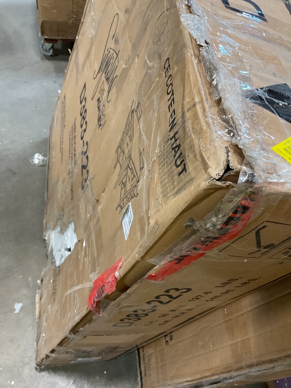 Photo 1 of **CORNER DENTED**Signature Design by Ashley Bridson 5 Piece Dining Room Set, Includes Table & 4 Ladderback Barstools, Wood, Gray