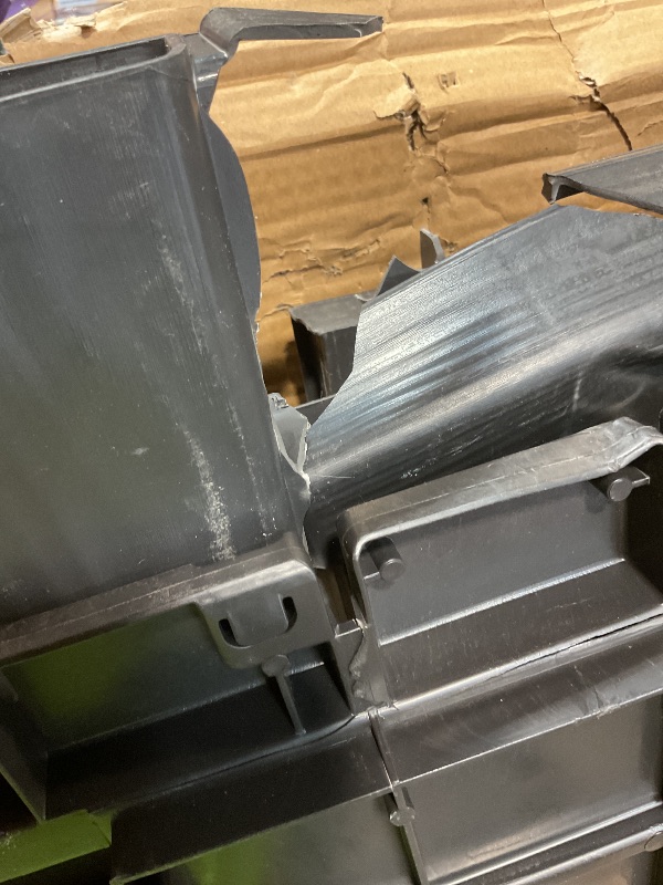 Photo 1 of **MAJOR DAMAGE TO ONE PIECE. SELLING FOR PARTS. DIRT. SCRAPES**Keter Westwood 150 Gallon Resin Large Outdoor Storage Box for Patio Furniture, Outdoor Cushions, Garden Tools and Pool Floats, Dark Grey