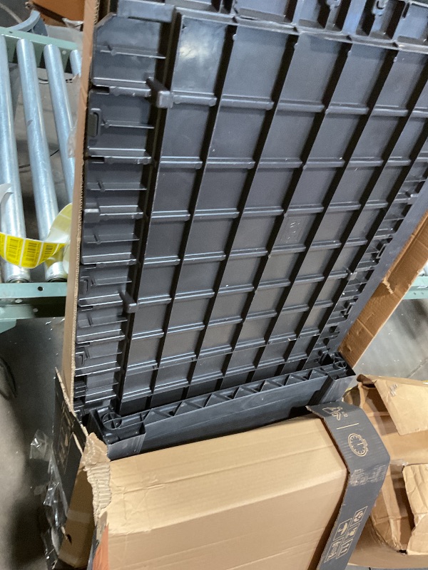 Photo 1 of **MAJOR DAMAGE TO ONE PIECE. SELLING FOR PARTS. DIRT. SCRAPES**Keter Westwood 150 Gallon Resin Large Outdoor Storage Box for Patio Furniture, Outdoor Cushions, Garden Tools and Pool Floats, Dark Grey