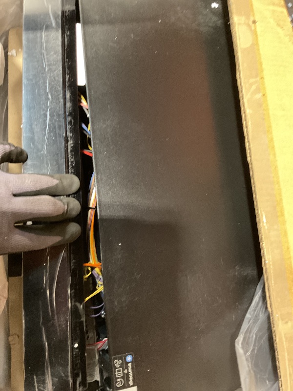 Photo 1 of **SCRATCHES ON TOP FROM TRANSPORT. CONTROL PANEL IS LOOSE**SAMSUNG 1.2 cu. ft. Countertop Convection Microwave with Air Fry, Black Glass, MC12DB8700CKAA