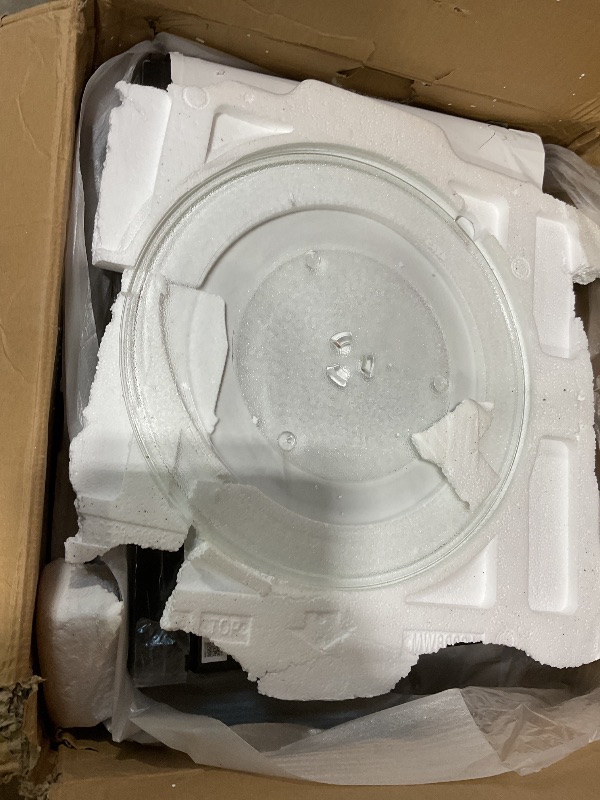 Photo 1 of **SCRATCHES ON TOP FROM TRANSPORT. CONTROL PANEL IS LOOSE**SAMSUNG 1.2 cu. ft. Countertop Convection Microwave with Air Fry, Black Glass, MC12DB8700CKAA