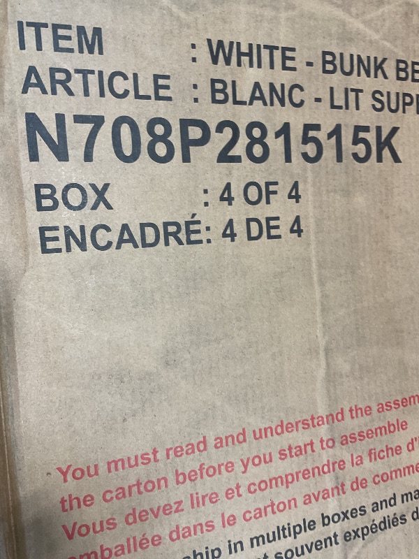 Photo 1 of **SELLING FOR PARTS AS PARTIAL SET. BOX 4/4 INCHES THE SET**Merax Full Size Loft Bed, Wood Bedframe with Wardrobe, Storage Stairs, Desk and Shelves for Kids Teens Adults Bedroom, White