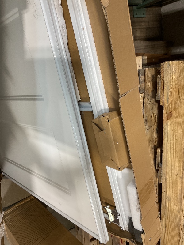 Photo 1 of **DIRT. SCRAPES**JUBEST Sliding Closet Door 72"(Double 37") x80, 5-Panel Steel Frame Bypass Primed Door with Top & Bottom Track Kits, Pre-Assembled Hardboard Panels with Paintable Surface, Durable & Sturdy