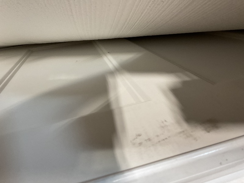 Photo 1 of **DIRT. SCRAPES**JUBEST Sliding Closet Door 72"(Double 37") x80, 5-Panel Steel Frame Bypass Primed Door with Top & Bottom Track Kits, Pre-Assembled Hardboard Panels with Paintable Surface, Durable & Sturdy