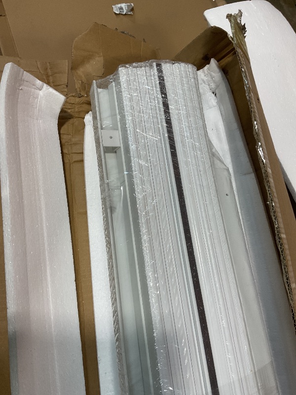 Photo 1 of **MISSING HARDWARE. DIRT. SCRATCHES**DIYHD 72X80in White PVC Accordion Door, Interior Folding Closet Door with Handle, Latch, and Mounting Hardware, Bi-Fold Design, Middle Closure