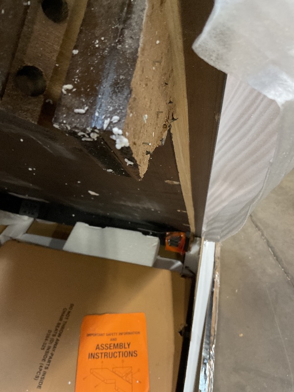 Photo 1 of **SIDE LIP BROKE OFF TABLE**Signature Design by Ashley Bennox Dining Room Table and Chairs with Bench (Set of 6), Brown