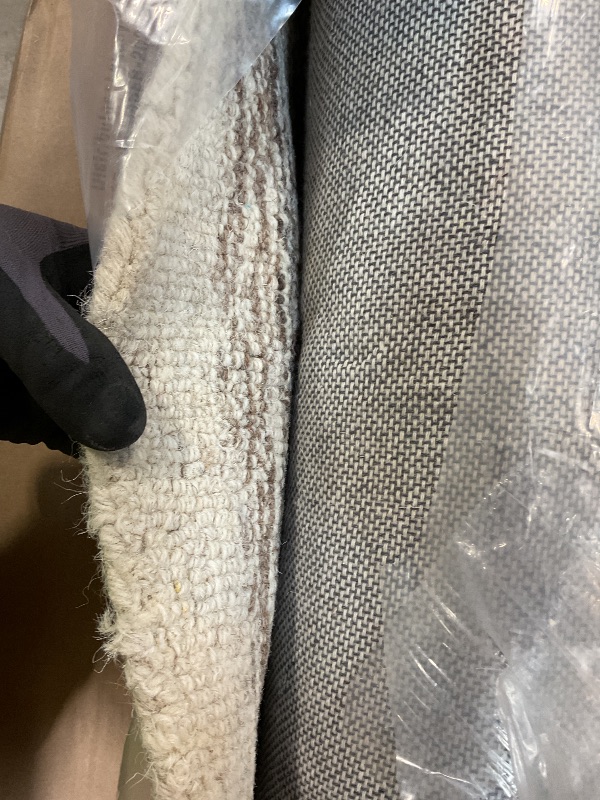 Photo 1 of **DIRT**SAFAVIEH Metro Collection Area Rug - 6' x 9', Ivory & Brown, Handmade Wool, Modern Design, Ideal for High Traffic Areas in Living Room, Bedroom, Dining (MET625A-6)