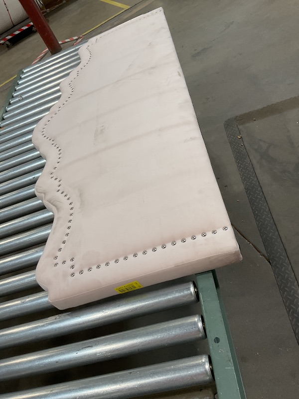 Photo 1 of **HEADBOARD ONLY. DIRT**Baxton Studio Nadeen Contemporary Velvet Headboard in Light Pink, 62 inches wide