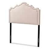 Photo 1 of **HEADBOARD ONLY. DIRT**Baxton Studio Nadeen Contemporary Velvet Headboard in Light Pink, 62 inches wide